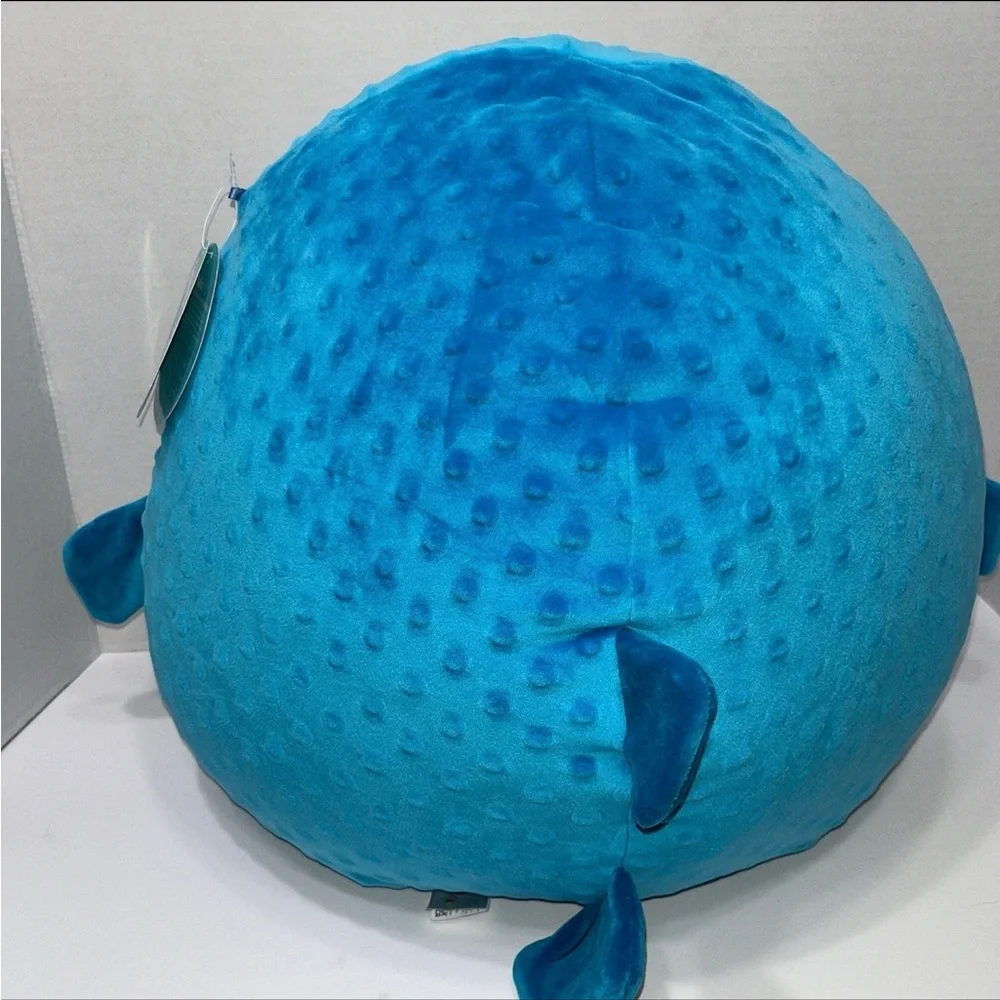 Squishmallows Blue Plush Fish with Chubby Body and Gentle Smile